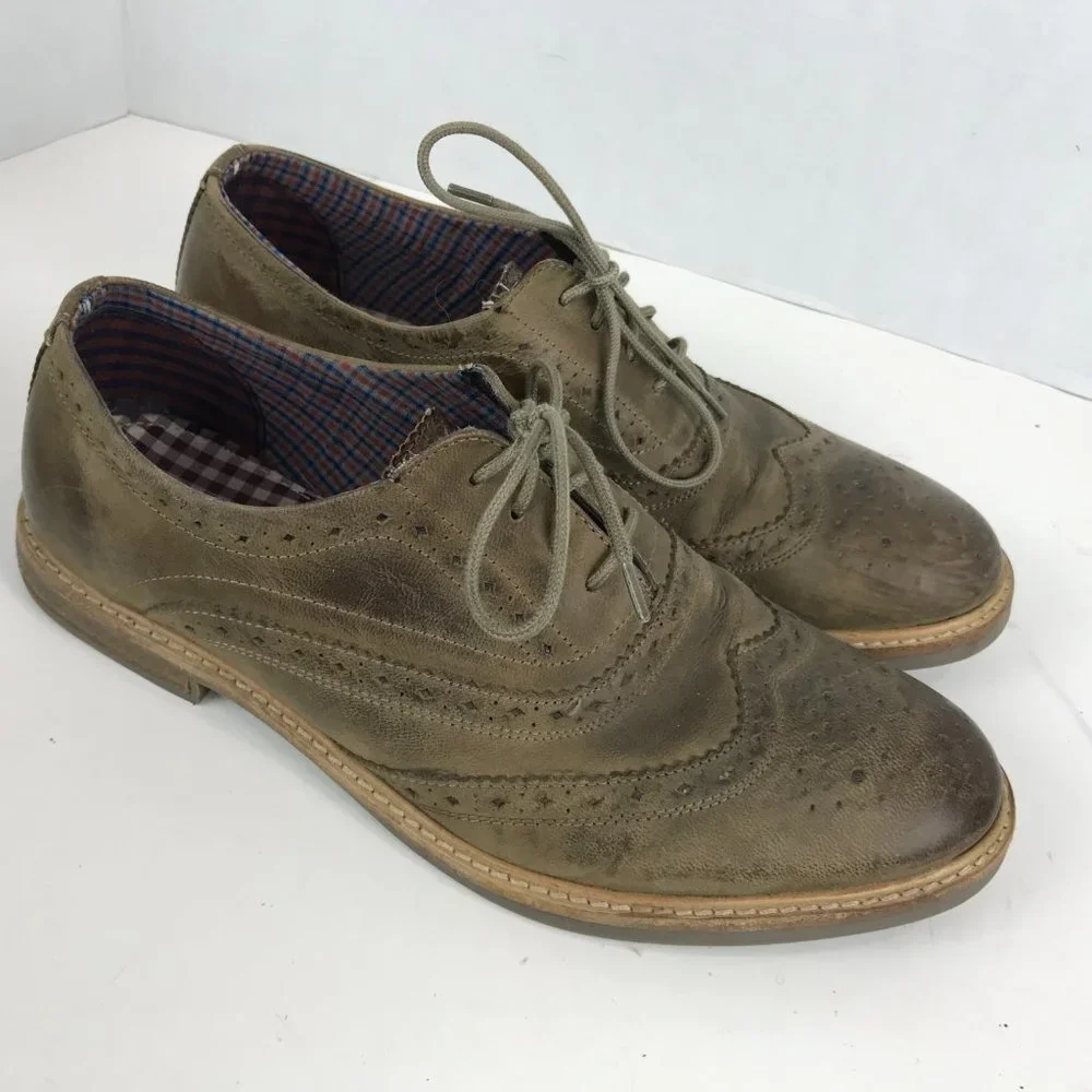 Ben Sherman Tan leather wing tip oxford US 9.5 EU 42.5